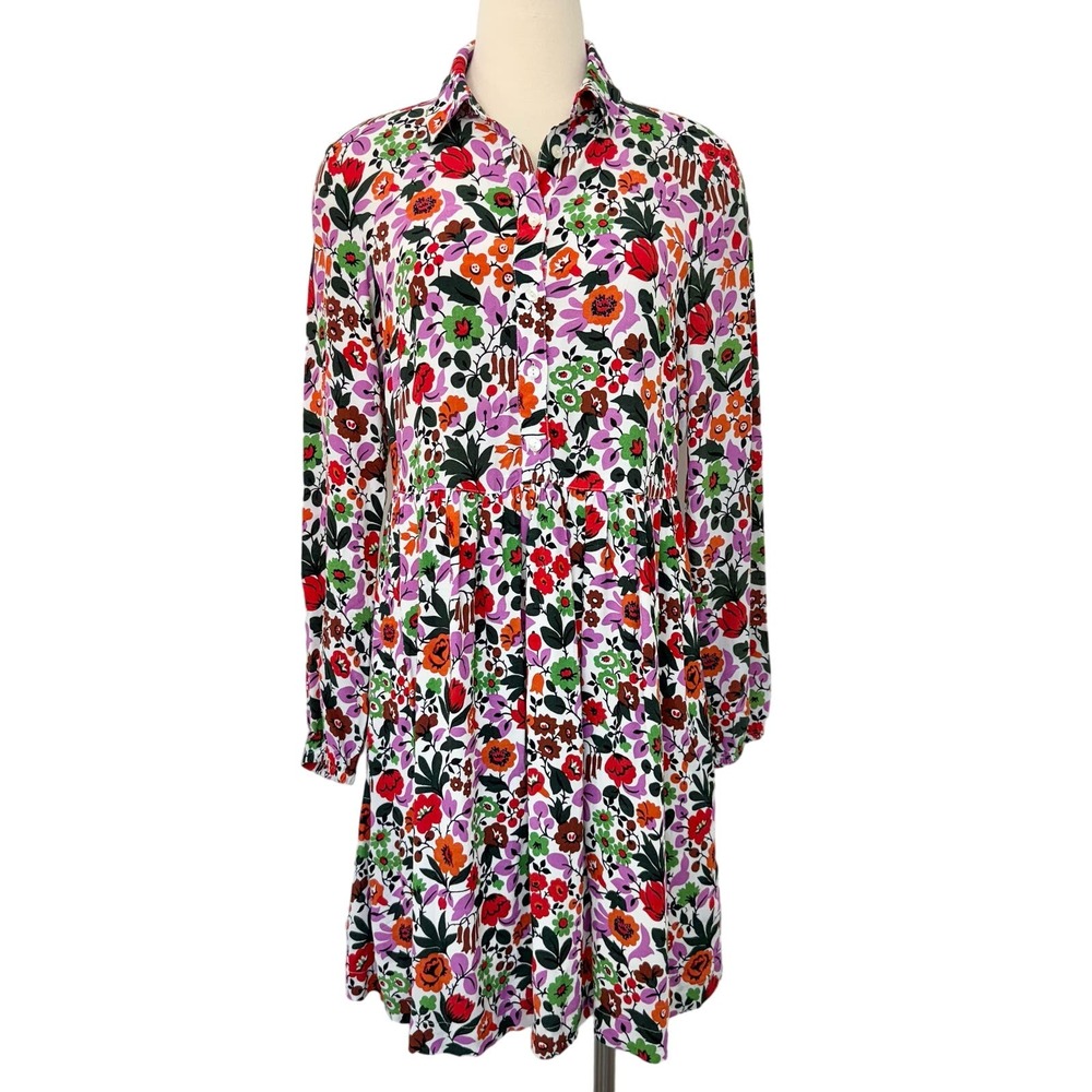 Boden Floral Blouson Sleeve Shirt Dress D0062 | Size US 6